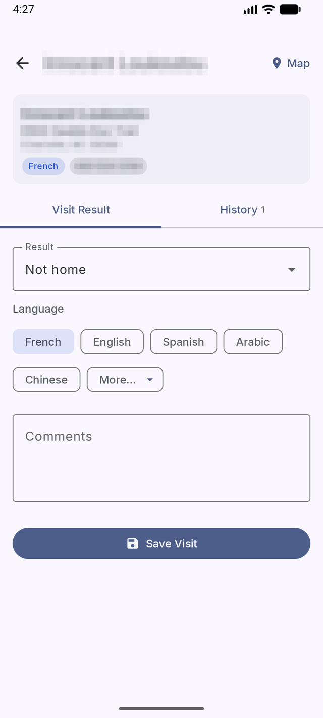 Logging a return visit