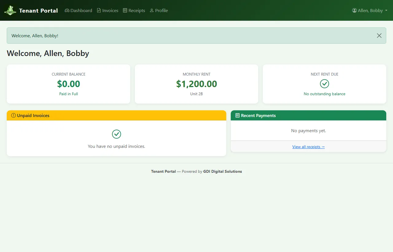 GDI Rent Management — tenant portal